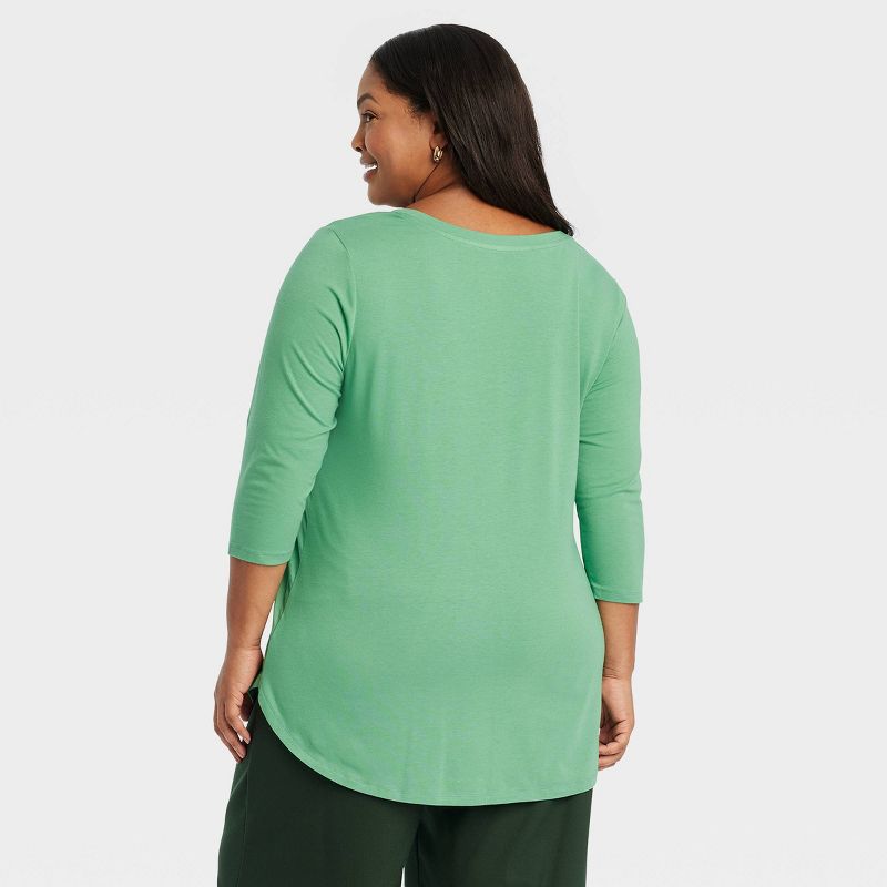 Women's 3/4 Sleeve Tunic T-Shirt - Ava & Viv™, 2 of 4