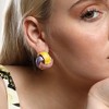 SOHI Women's Lemon Yellow:Blush Pink The Overlap Stud Earrings - 4 of 4