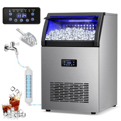 RAPSUAR 16.2 in.150 lbs. 24H HalfSize Cube Undercounter Freestanding Commercial Ice Maker