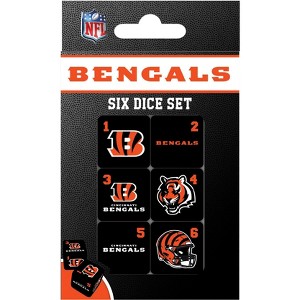 MasterPieces Officially Licensed NFL Cincinnati Bengals - 6 Piece D6 Gaming Dice Set Ages 6 and Up - 1 of 3