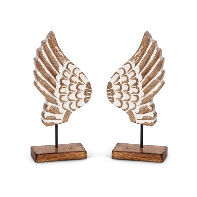 Lone Elm Studios Set of 2 15-inch Tall Tabletop Angel Wings