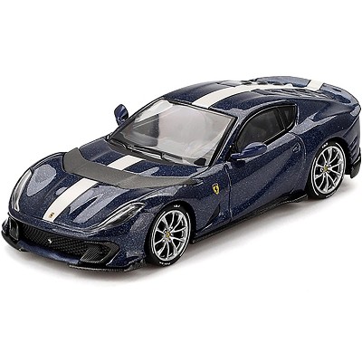 Ferrari 812 Competizione Tour De France Blue with White Stripe 1/64 Diecast Model Car by BBR