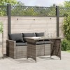 vidaXL Garden Dining Set Grey PE rattan 3-seater Removable Covers - 2 of 4