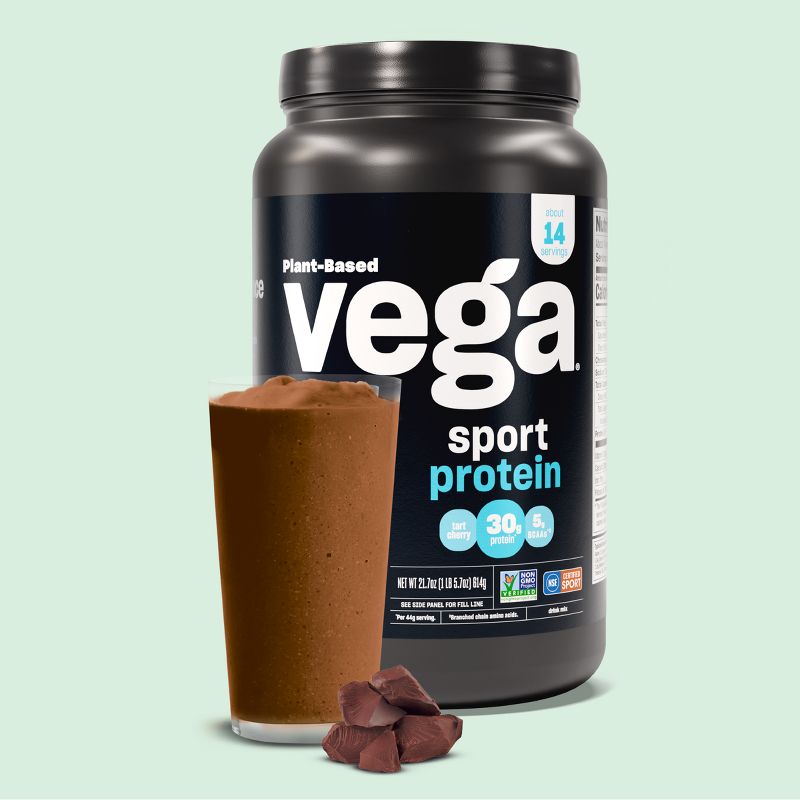 Vega Sport Plant Based Vegan Protein Powder - Chocolate - 21.7oz, 5 of 8
