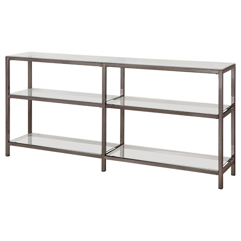26.75&#34; Contemporary 3 Shelf Console Bookcase with Glass Shelves Black Nickel - Coaster, 4 of 6