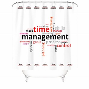 Time Management Shower Curtains for Bathroom Waterproof Fabric Bath Curtain Durable Soft Stylish Bathroom Decor 72x72 Inch - 1 of 1