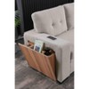 VYNXARIA 3-Piece Pull-Out Upholstered Sectional Sofa,Light Gray - 4 of 4