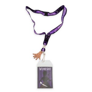 Silver Buffalo Addams Family Wednesday Silhouette Lanyard with ID Badge Holder and Thing Charm - 1 of 4