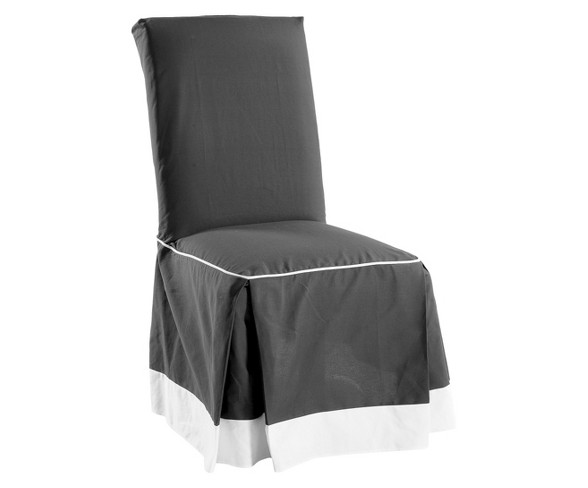 Cotton Duck Two Tone Dining Chair Slipcover