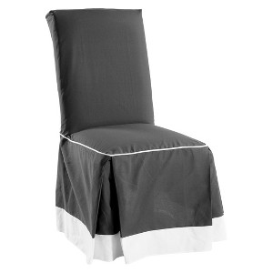 Black/White Cotton Duck Two Tone Dining Chair Slipcover