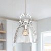 14 in. 1-Light Modern Brushed Nickel Geometric Pendant Light with Clear Glass Shade for Kitchen, Dining, or Foyer Spaces - 4 of 4