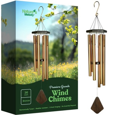 Nature's Melody Premiere Grande Wind Chimes - 6-Tube E Pentatonic Scale Outdoor Windchime