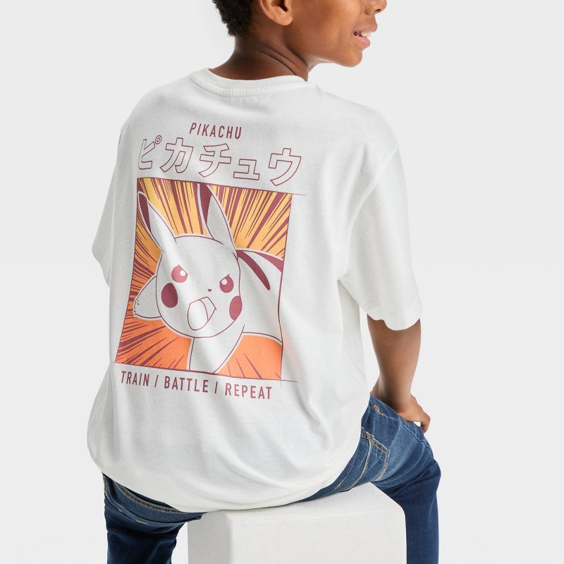 Boys&#39; Pikachu Short Sleeve Graphic T-Shirt - art class&#8482; Cream, 3 of 5