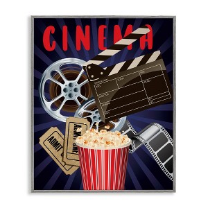 Stupell Industries Cinema Movie Reel Popcorn Entertainment Sign, 14" x 11" - 1 of 4