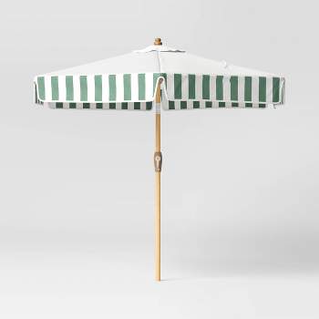 Round Valance Outdoor Patio Market Umbrella Green Sprinkle Stripe - Threshold™ designed with Studio McGee