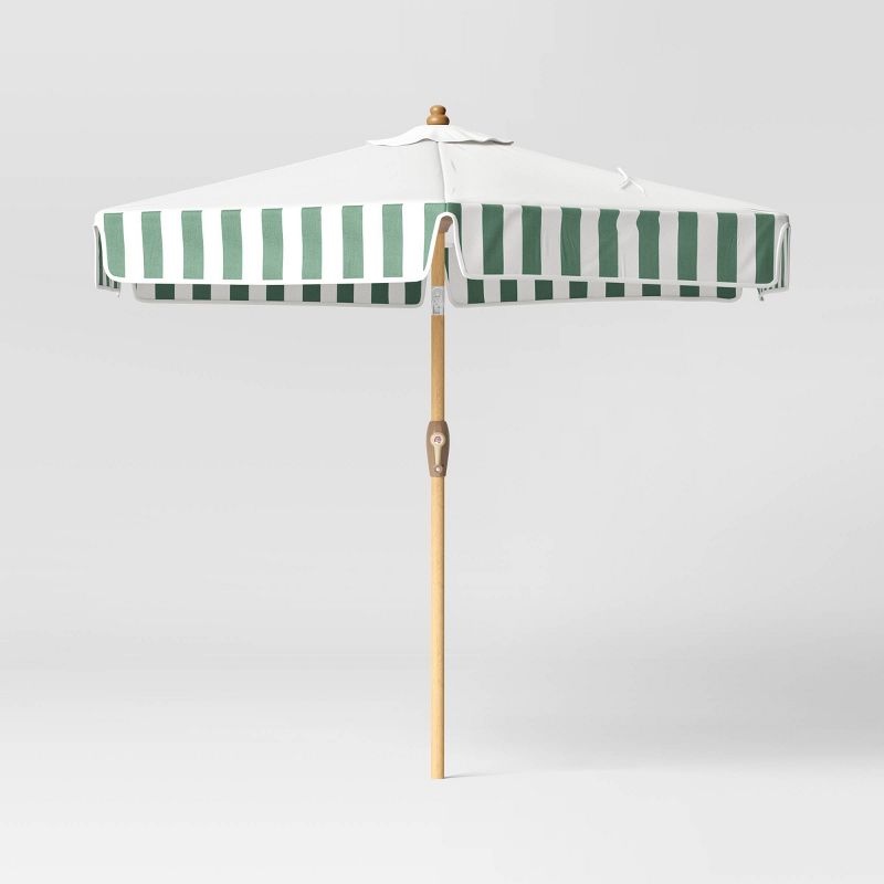 Round Valance Outdoor Patio Market Umbrella Green Sprinkle Stripe - Threshold™ designed with Studio McGee, 1 of 9