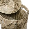 Set of 2 Contemporary Sea Grass Storage Baskets Brown - Olivia & May: Wicker Toy Storage, Tall Decorative Seagrass Baskets - 4 of 4