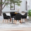 vidaXL Patio Dining Set Outdoor Dining Set Table and Chair Set for Garden - 5 Piece Black with Cushions 31.5" Table - 2 of 4