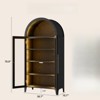 FONTOI Arched Shaped Decorative Storage Cabinet, 5-Tier Arched Bookcase with 3 Movable Shelves, Black, 30.7"*70.9"*15.7" - 2 of 4