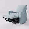 CorLiving Caillie Recliner Chair Light Blue: Upholstered Glider, 360 Swivel, Manual Recline - 4 of 4