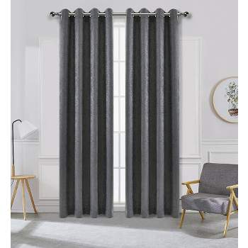 Kate Aurora Hotel Chic 2 Pack Light Filtering Grommet Top Window Curtains