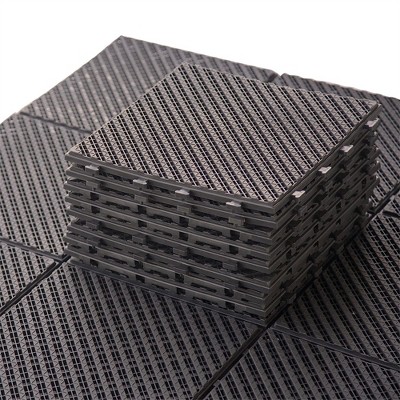 Patio Flooring, 12"x12" Deck Tiles With 4-sided Interlocking Base Square Divisible Flooring Tiles, Interlocking Decking Tiles For Courtyard