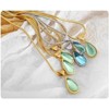 Clotth Natural Stone Necklace Crystal Pendant Gemstone Chain Jewelry 18K Gold Necklace for Women Elegant Unique Gift - 4 of 4