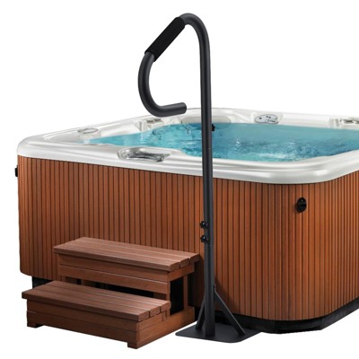 Hot Tub Handrail with LED Light, 360° Rotatable Spa Side Handrail with 35"～57" Adjustable Height, Hot Tub Hand Rail for Indoor & Outdoor