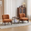 Christopher Knight Home Set of 2 Landon Modern Rubberwood Boucle Upholstered Accent Chairs Orange - 2 of 4