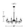 Franklin Iron Works Manfred Black Metal Chandelier 36" Wide Modern Industrial 10-Light Fixture for Dining Room House Foyer Kitchen Island Entryway - 4 of 4