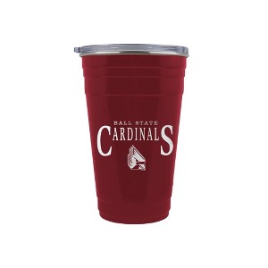 NCAA Ball State Cardinals Tailgater Tumbler - 22oz: Stainless Steel, Acrylic Lid - 1 of 2