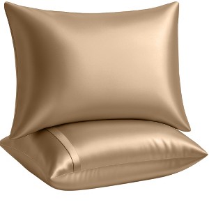 BLISSFORD Satin Pillowcase with Zipper, Satin Pillow Cases 2 Pack, Silk Pillow Cover - 1 of 4