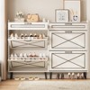 Shoe Cabinet with Flip Drawers, Freestanding Narrow Shoe Rack - 3 of 4