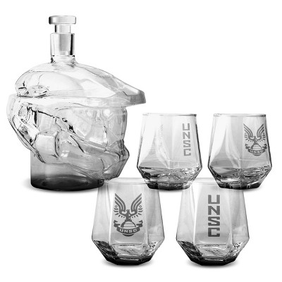 Ukonic Halo Infinite Master Chief Helmet 6-piece Whiskey Decanter Set With  Glasses : Target