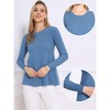 Allegra K Women Pullover Tops Long Sleeve Crew Neck Stretchy Knit Casual Loose Fit Peplum 2025 Sweaters - 2 of 4