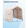 Outdoor Portable Storage Shed with Roll-Up Door & Vent, 240G Heavy-Duty Shelter Waterproof PE Tarp, UV-Resistant Storage Sheds for Motorcycle - 2 of 4