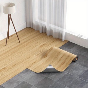 SEVOBAL Carpet Tiles 2FT*16.4FT Peel and Stick Vinyl Flooring Wood Grain Waterproof Durable for Bathroom and Kitchen, Brown, 23.79"*3.9"*3.9" - 1 of 4