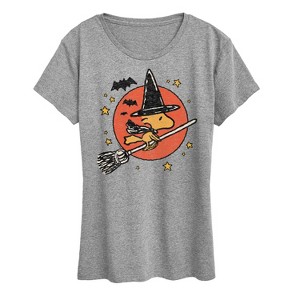 Women's - Peanuts - Woodstock Halloween Witch Short Sleeve Graphic T-Shirt - 1 of 4