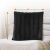 Cheer Collection Luxurious Faux Fur Throw Pillows Set of 2 - Black (24" x 24") - 3 of 4