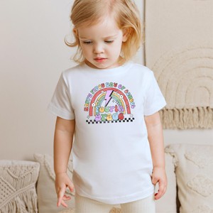 The Juniper Shop First Day First Grade Rainbow Toddler Short Sleeve Tee - 1 of 4