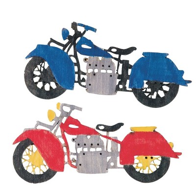 Wood Motorcycle Ornament Craft Kit Pk12