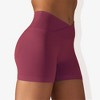 Anna-Kaci Active Women's Wide Band Stretchy Rib Knit Cross Front Gathered Biker Shorts - 2 of 4