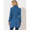 Allegra K Women's Elegant Notched Lapel Double Breasted Long Sleeve Winter Overcoat - 4 of 4