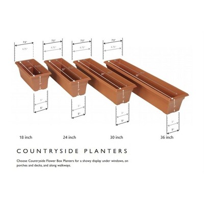White 18-Inch Matte Finish Plastic Flower Box Planter