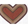 Earth Rugs Burgundy Mustard Heart Braided Jute Rug 20"x30" – Rustic Farmhouse Accent Handcrafted from Natural Fibers - 3 of 3