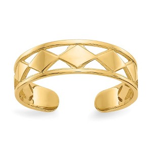 Black Bow Jewelry Diamond Shaped and Polished Toe Ring in 14K Yellow Gold - 1 of 4