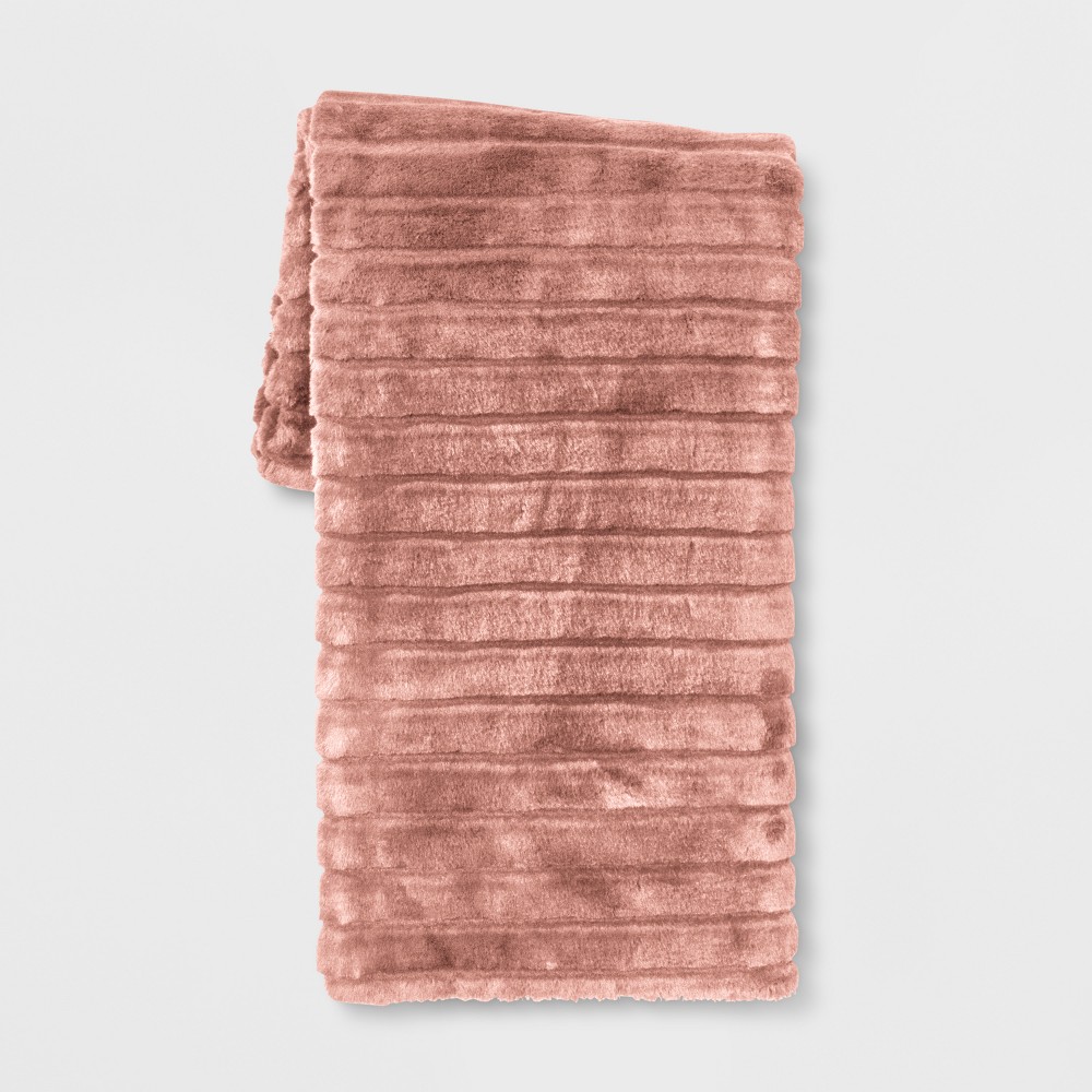 Pink Texture Faux Fur Throw Blanket 50"X60" - Project 62