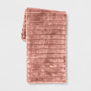 Texture Faux Fur Throw Blanket Pink - Project 62