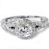 Pompeii3 1 1/4ct Halo Split Shank Diamond Engagement Ring 14K White Gold - 4 of 4