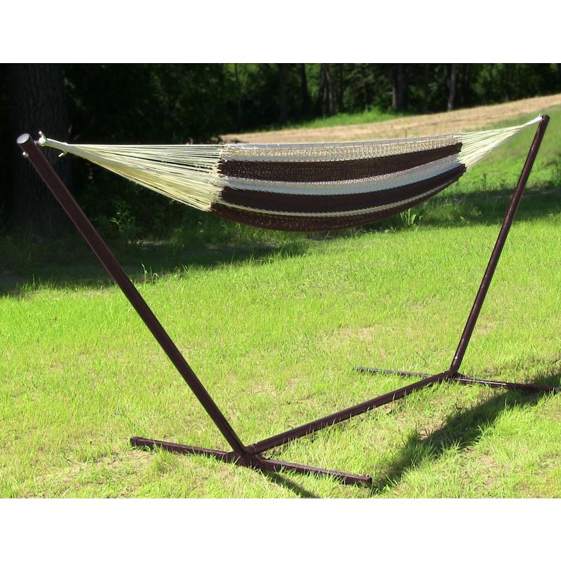 Sunnydaze Mayan Family Hammock Hand-Woven XXL Thick Cord with Stand - 400 lb Weight Capacity/15' Stand, 2 of 9